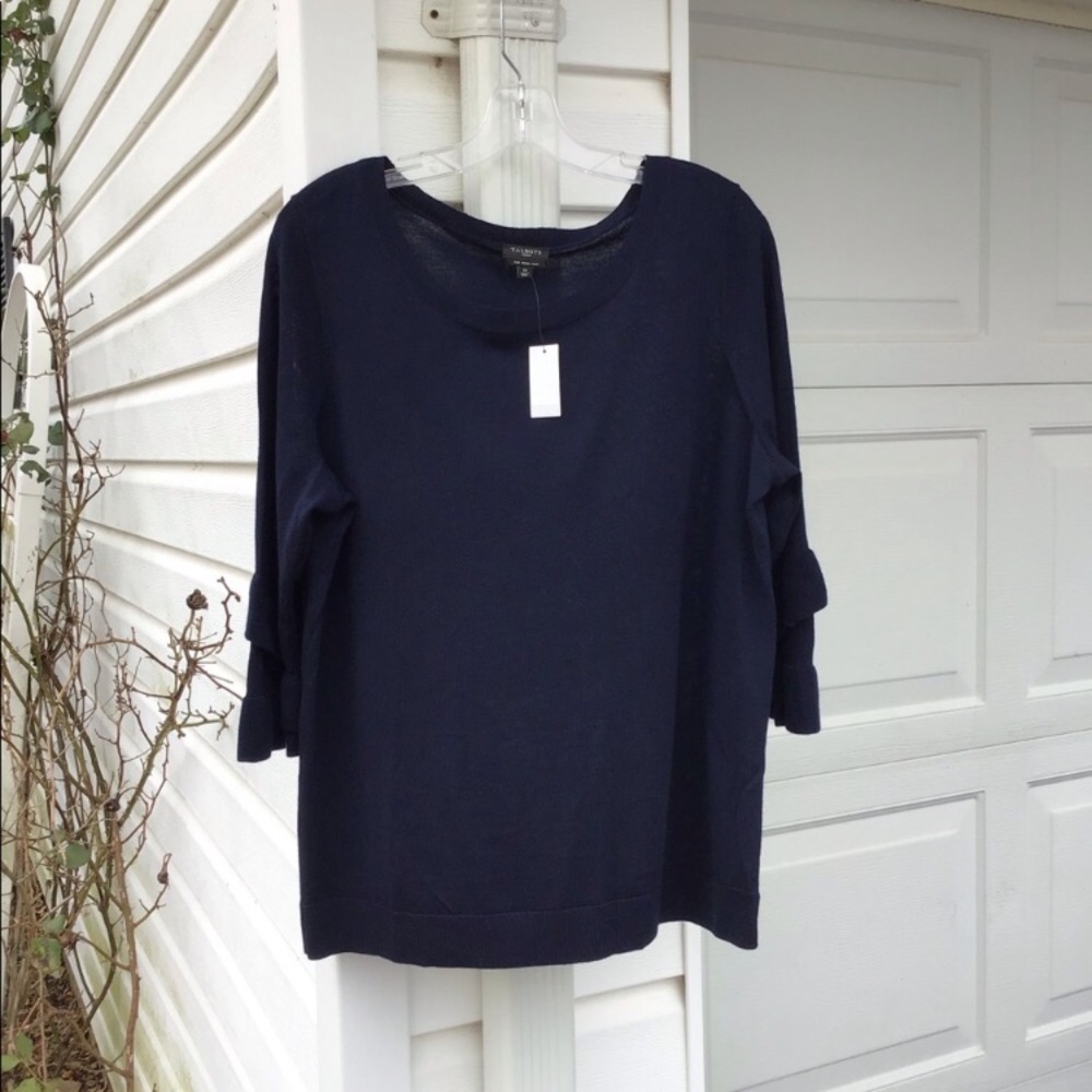 Navy blue sweater blouse by TALBOTS